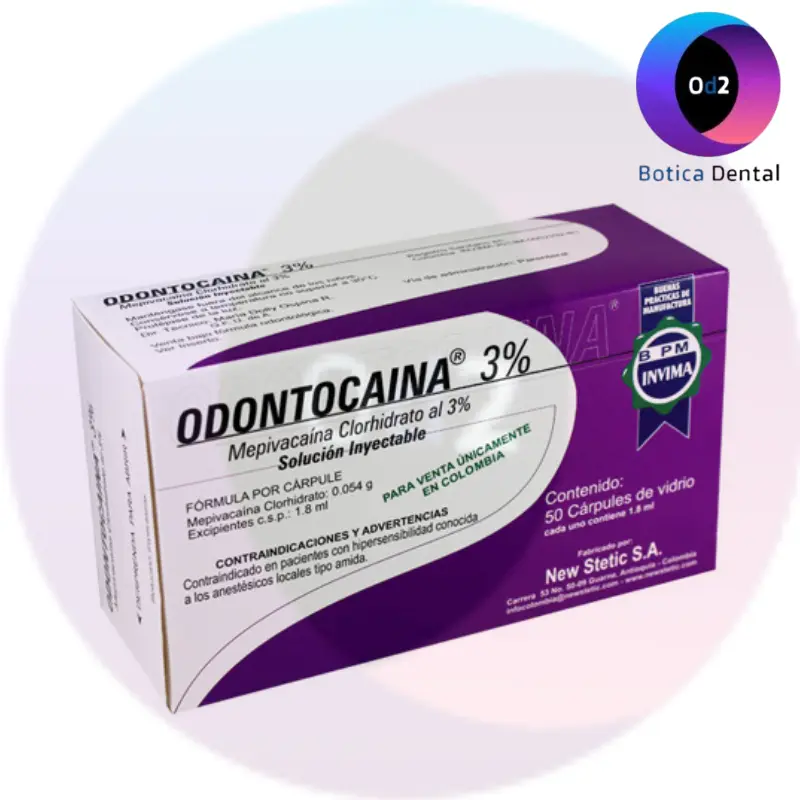 Odontocaína 3% (Anestesia Mepivacaína) – NEW STETIC